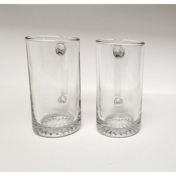 Mega Pint Beer Mug XL Heavy Glass Stein 7" Tankard Barware 25 oz Set Of 2 - Picture 3 of 7